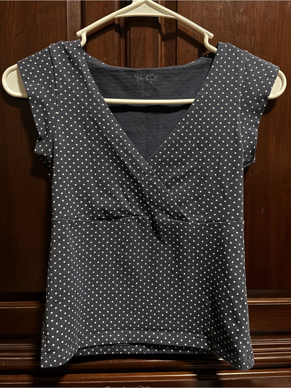 PacSun Navy Polka Dot Top